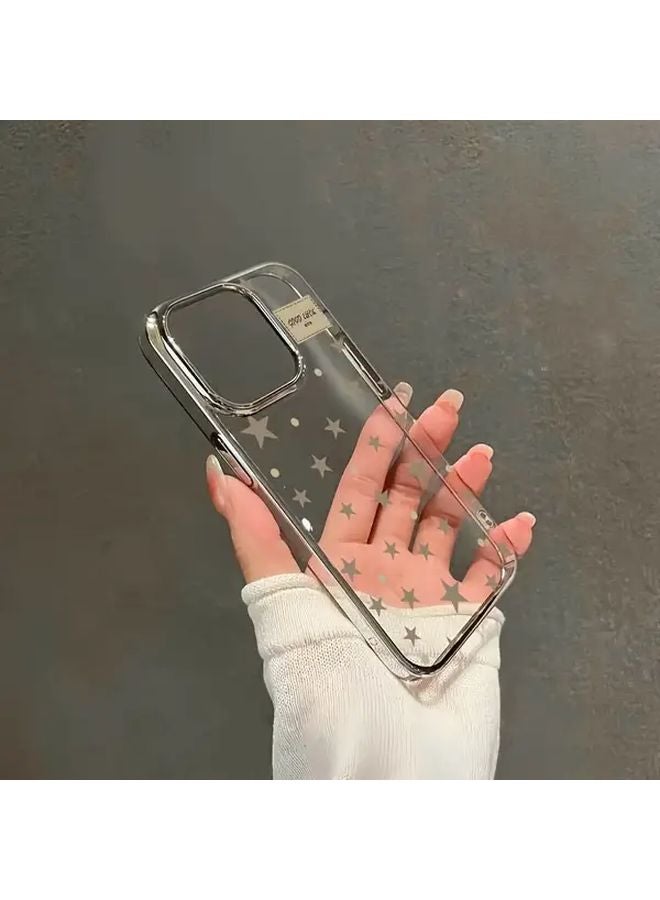 غطاء هاتف فضي شفاف لامع متوافق مع آيفون 13 برو - Image 5